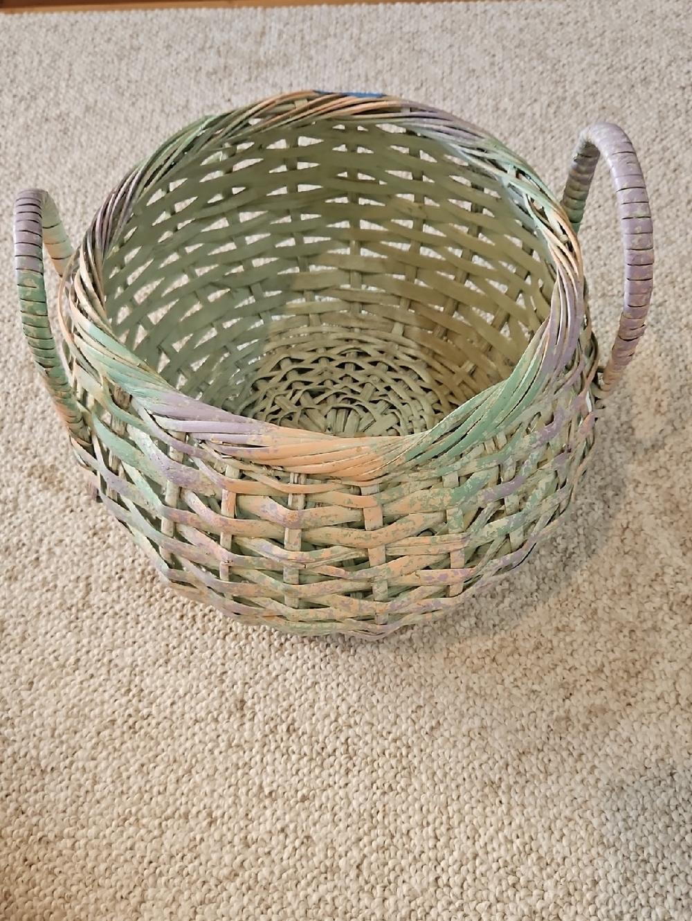 Large Vintage  Pastel Basket